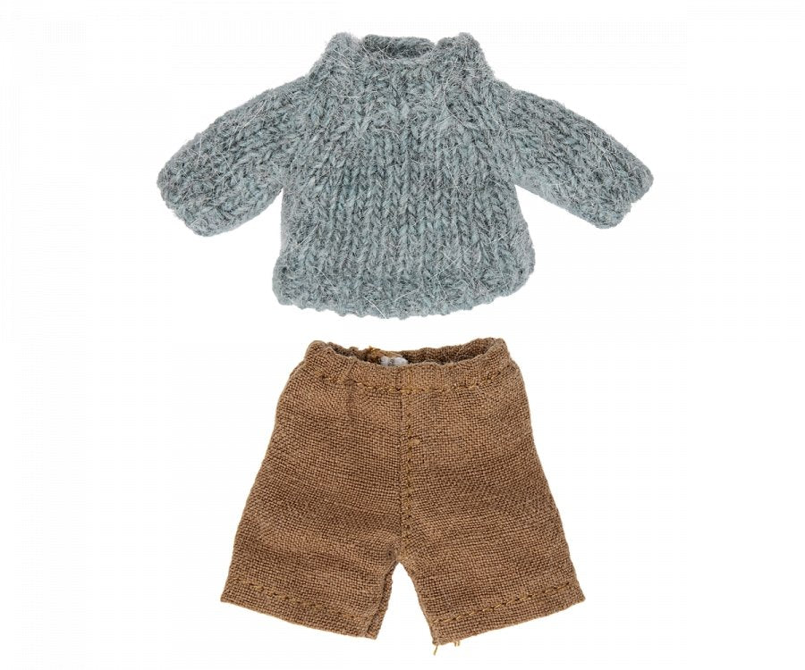 Maileg Knitted Sweater and Pants for Big Brother - Radish Loves