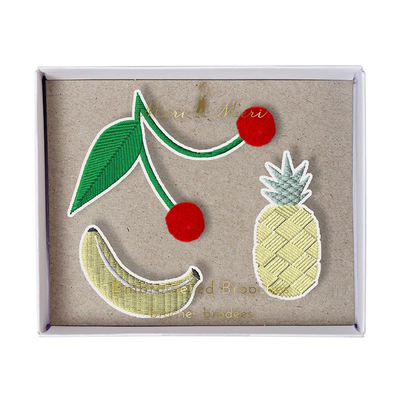 Meri Meri Embroidered Fruit Brooches - Radish Loves