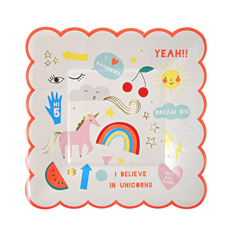 Meri Meri Rainbow & Unicorn Small Plate - Radish Loves