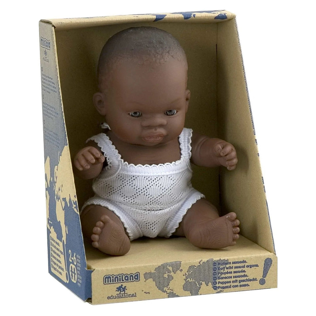 Miniland Baby Doll African Girl - 21cm - Radish Loves