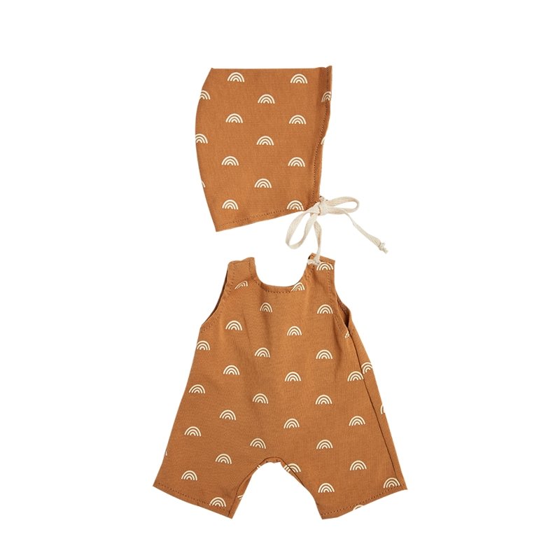 Olli Ella Dinkum Doll Cotton Rolo Romper Set - Fawn - Radish Loves