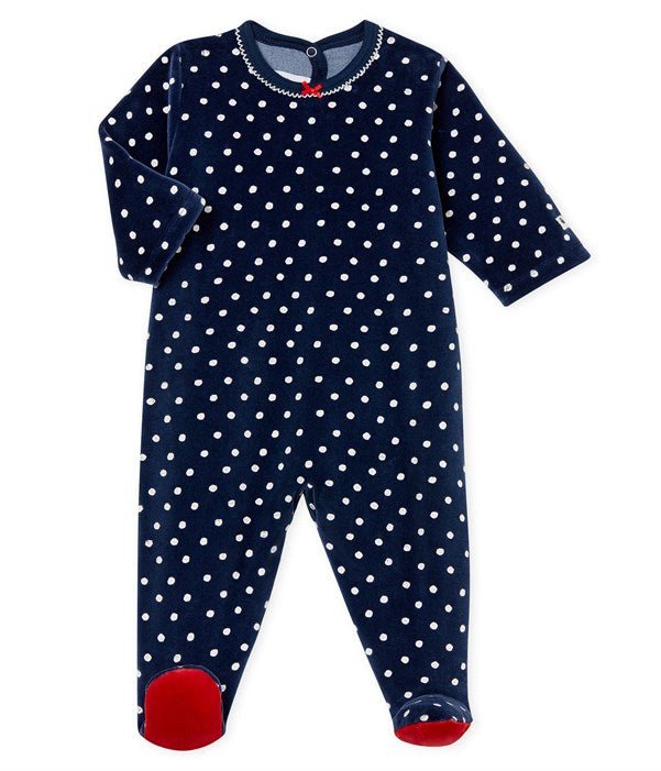 Petit Bateau Velour Sleepsuit - Radish Loves