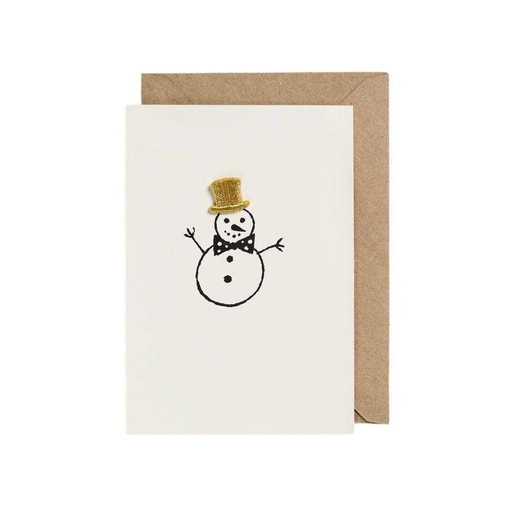 Petra Boase Iron On Christmas Card Charm Snowman - Radish Loves