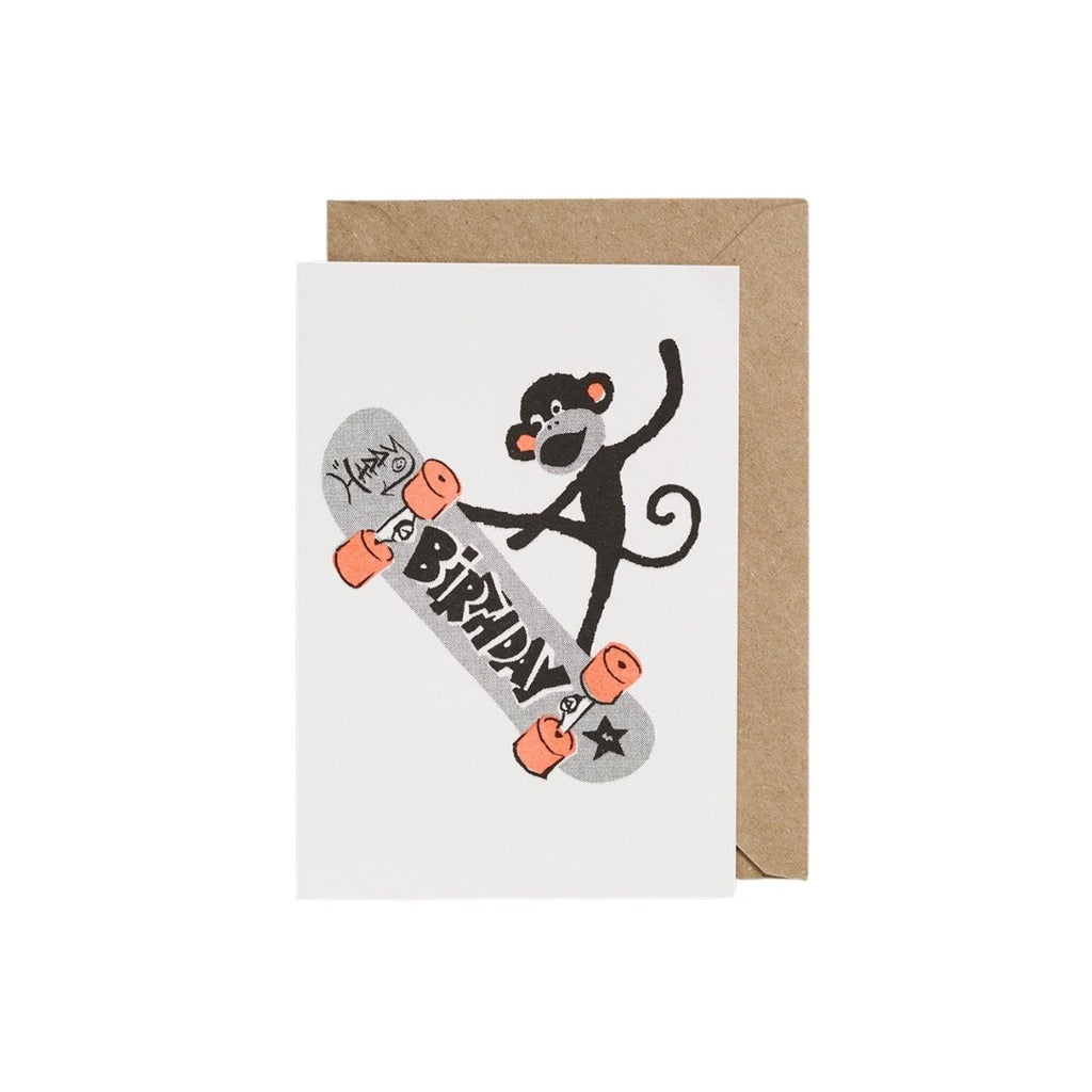 Petra Boase Rascals Cards Skateboarding Monkey - Radish Loves