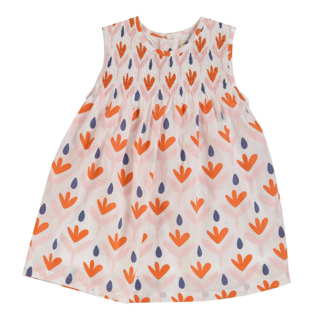 Pigeon Organics Sleeveless Smock Dress Floral - Orange - Radish Loves