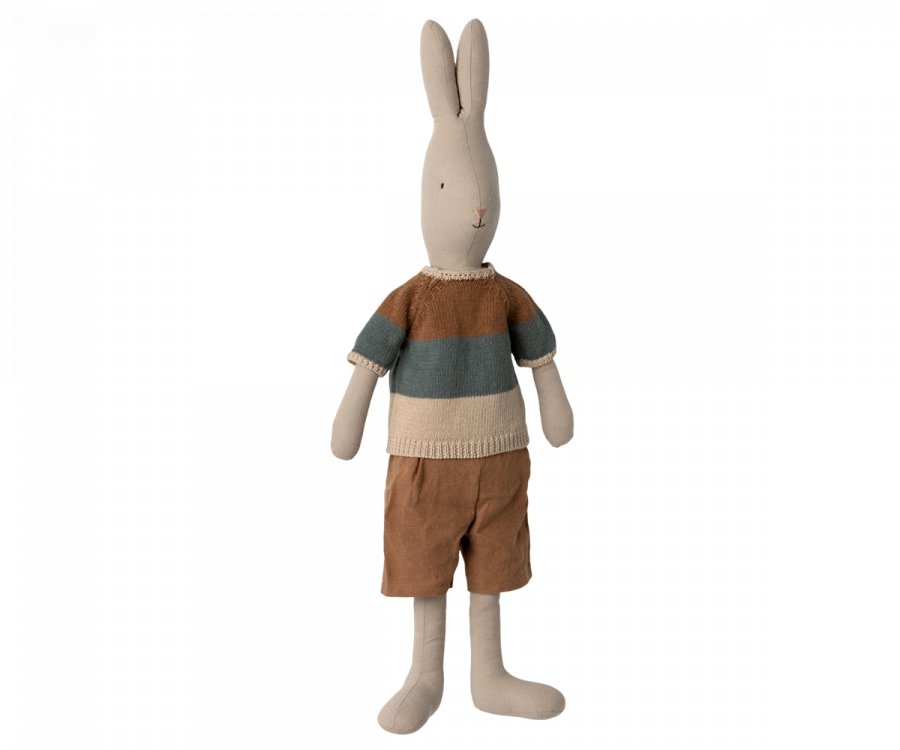 PRE ORDER Maileg Rabbit Size 4 Classic Knitted Shirt And Shorts - Radish Loves