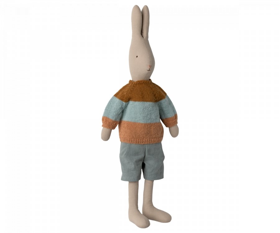 PRE ORDER Maileg Rabbit Size 5 Classic Knitted Shirt And Shorts - Radish Loves