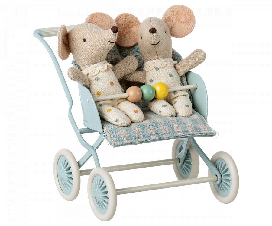 PRE ORDER Maileg Stroller Baby Mice - Mint - Radish Loves