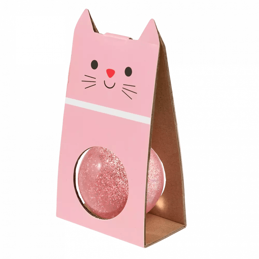 Rex London Glitter Bouncy Ball - Pink Cat - Radish Loves