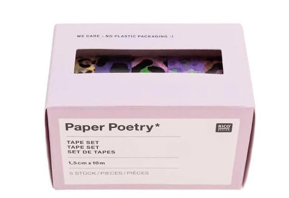 Rico Design Paper Poetry 5 Piece Acid Leo Tape Set - Radish Loves