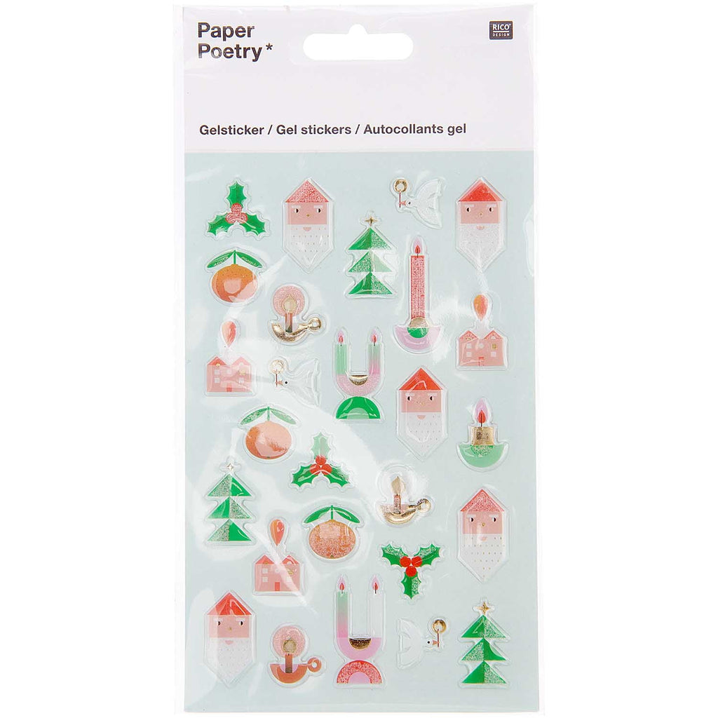 Rico Design Paper Poetry Merry Christmas Mixed Gel Stickers - Radish Loves