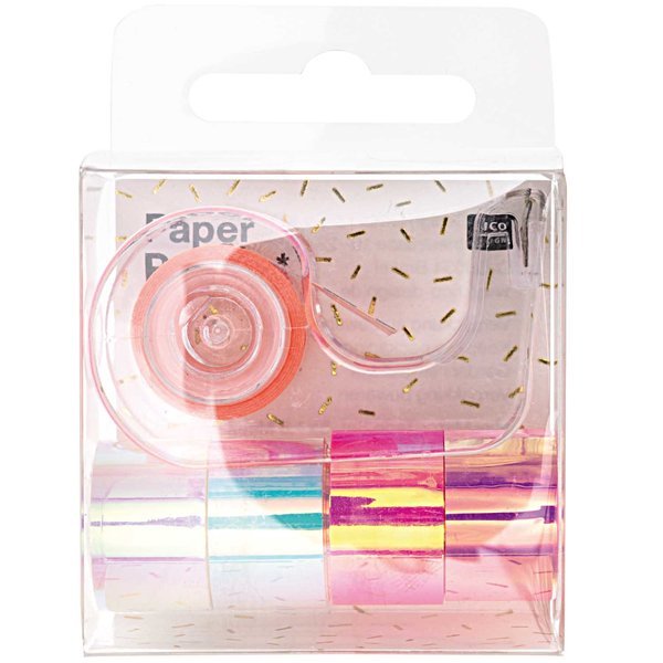 Rico Design Paper Poetry Mini Mirror Tape Rainbow Pink Set - Radish Loves