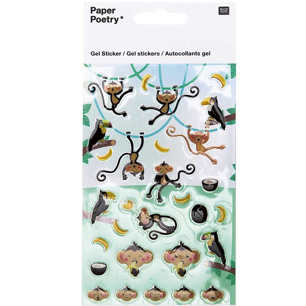 Rico Design Paper Poetry Monkey Stickers - Radish Loves