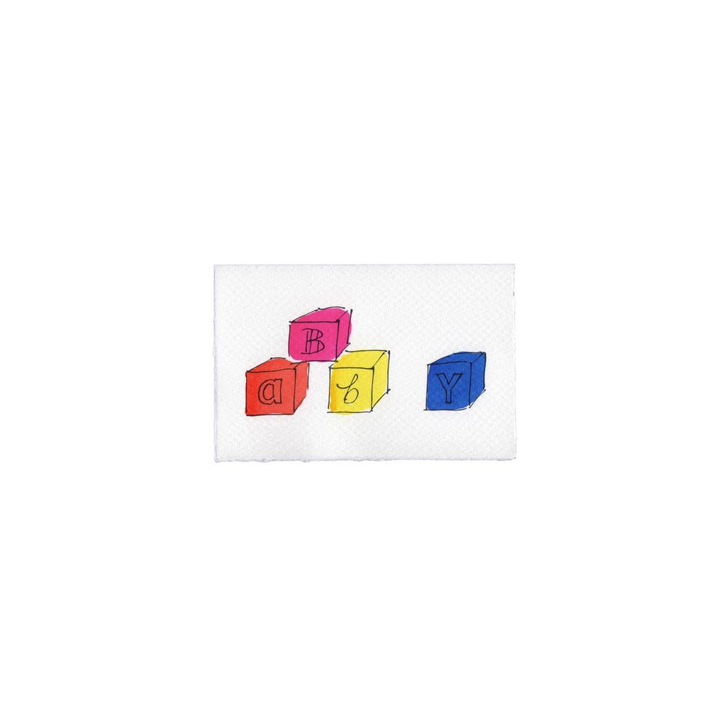 Scribble & Daub Baby Blocks Card - Radish Loves