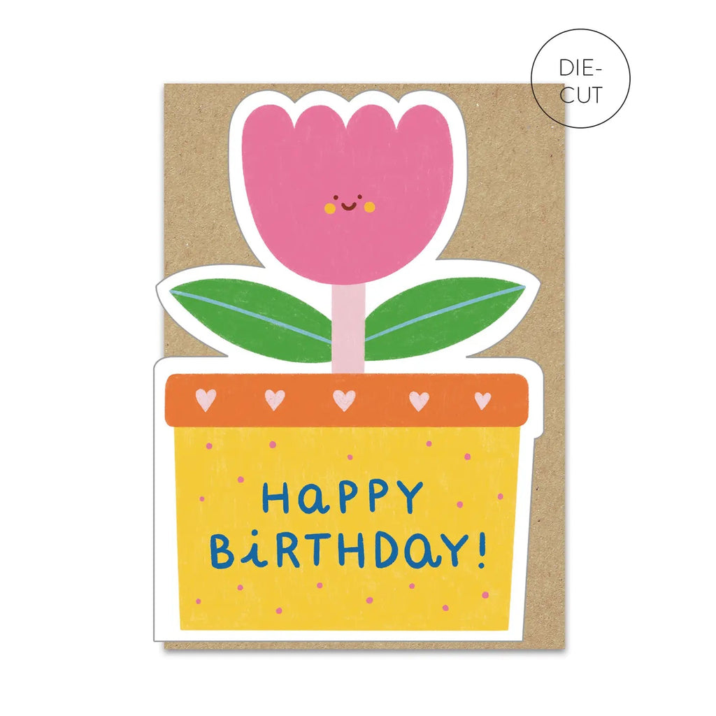 Stormy Knight Pink Tulip Birthday Card - Radish Loves
