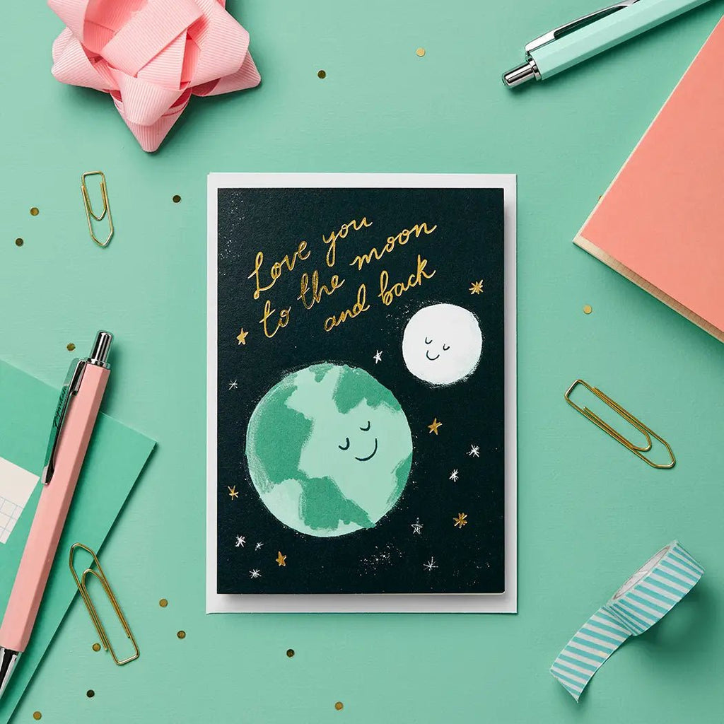 Stormy Knight To The Moon And Back Card - Radish Loves