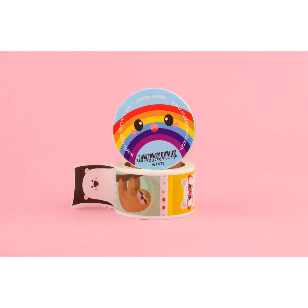 Studio Inktvis Ghost, Dino, Unicorn, Cat & Rainbow & More Stamp Washi Tape - Radish Loves