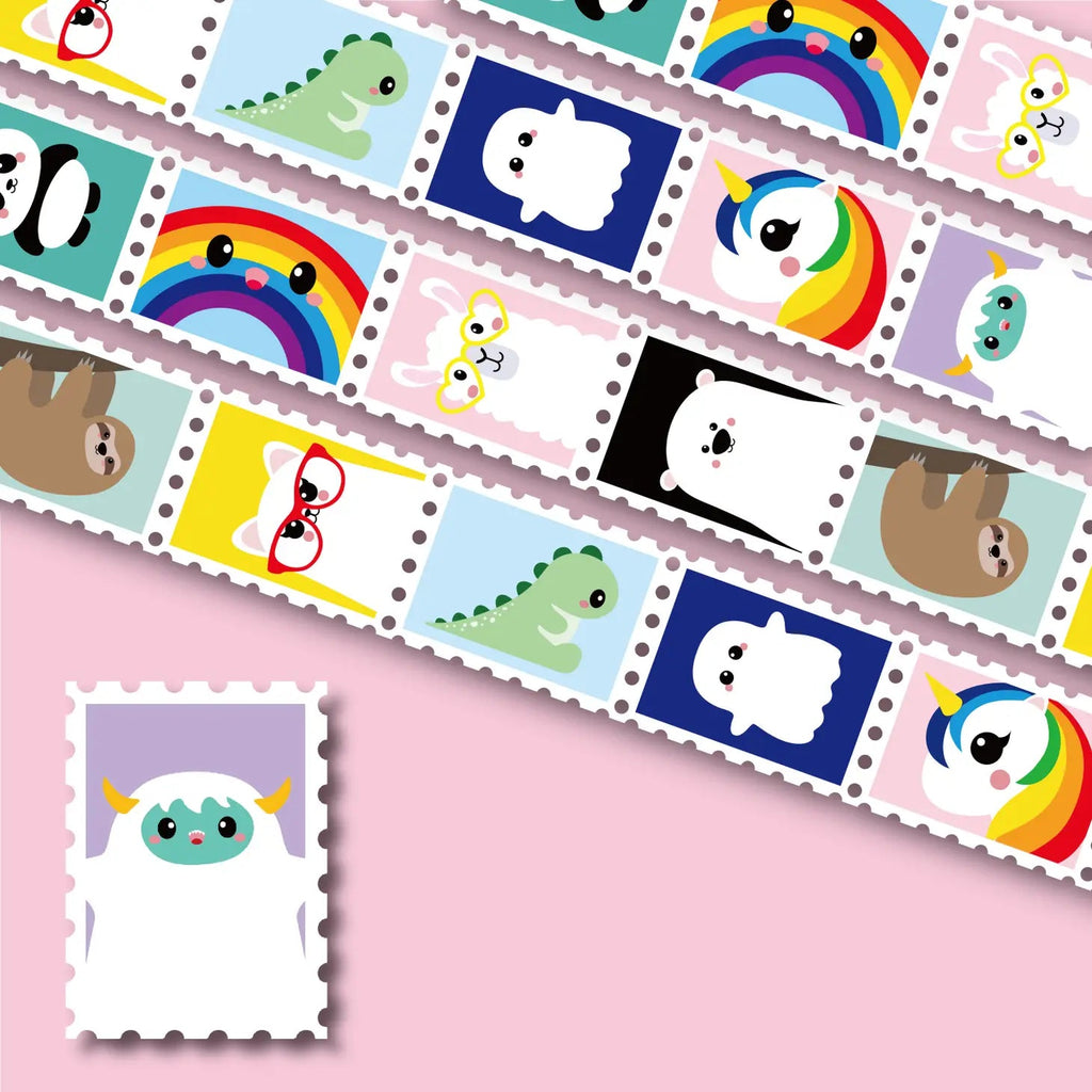 Studio Inktvis Ghost, Dino, Unicorn, Cat & Rainbow & More Stamp Washi Tape - Radish Loves