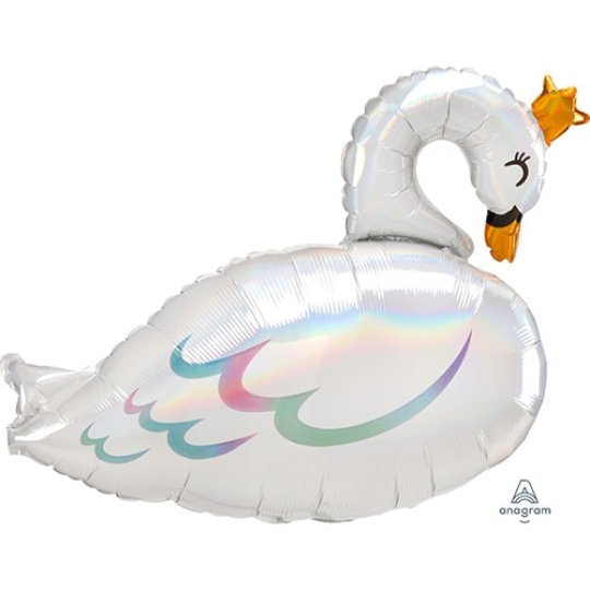Swan Iridescent Foil Balloon - 29 Inch - Radish Loves