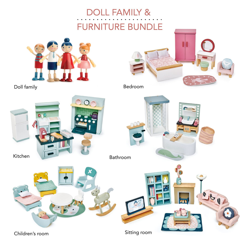 Tender Leaf Toys Doll Family & Furniture Bundle - Radish Loves